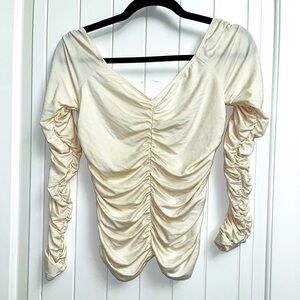 Reformation Cream Leonora Knit Top, size M